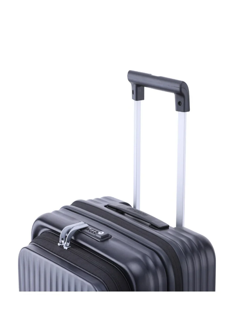 AMERICAN TOURISTER  Trento + Suitcase, Cabin Size 54 cm / 20 inch, 4 Spinner Wheels, Hard Top, Polycarbonate, Black|Lightweight|2 In 1 Optimov™ Shock Absorbing Wheels|Book Opening|Expandable|TSA Lock|Waterproof Section - 3 Years International Warranty  | Best Price UAE